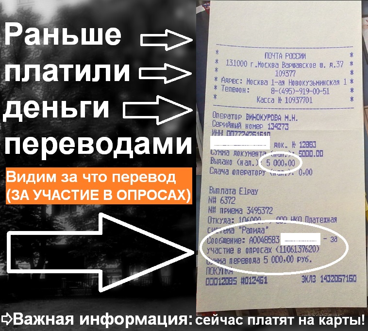 Выплата денег с сайта опросов