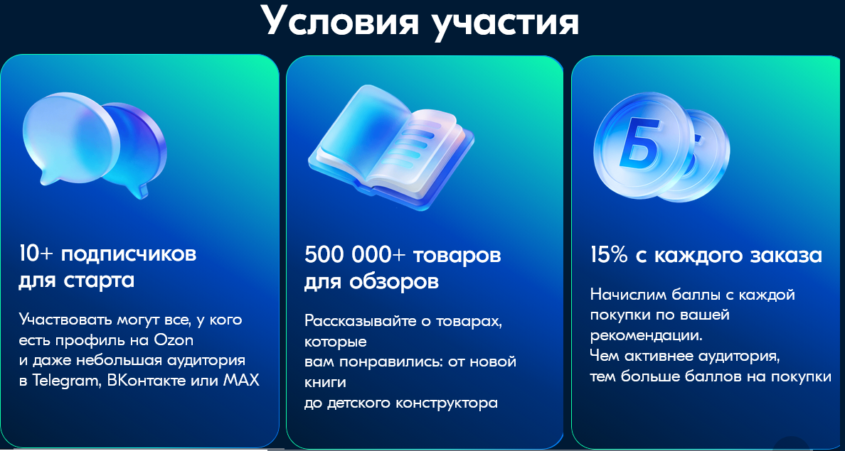 Условия работы